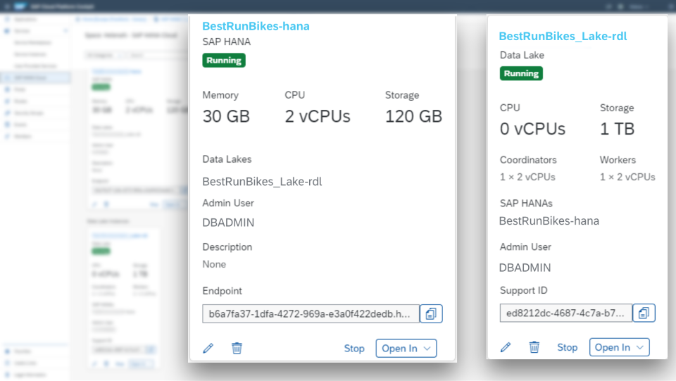 screenshot of SAP HANA Cloud